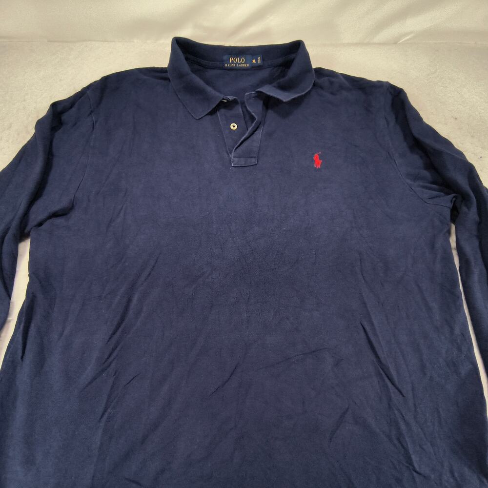 Polo Ralph Lauren Collared Long Sleeve Polo Shirt Mens Size Extra Large XL Navy